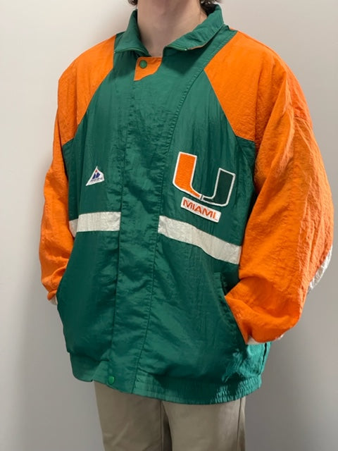 Miami Varsity Jacket Green / Orange