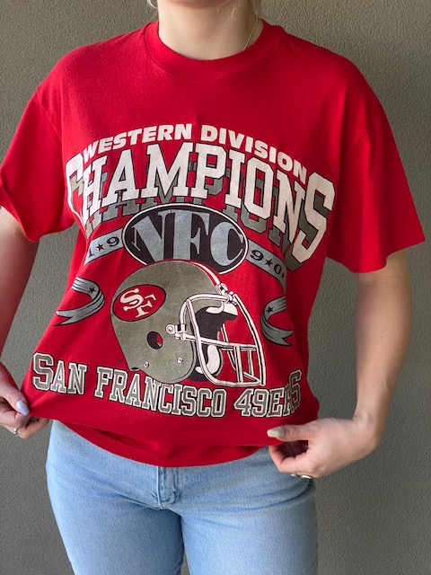 1990 San Francisco 49ERS Red T-Shirt (L)