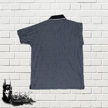 Load image into Gallery viewer, Label One	Black/ Blue/ Grey (Stripe) Polo T-Shirt (M)
