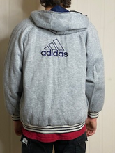 Load image into Gallery viewer, Reversible Adidas Navy/ Light Grey Zip up Hoodie (L)
