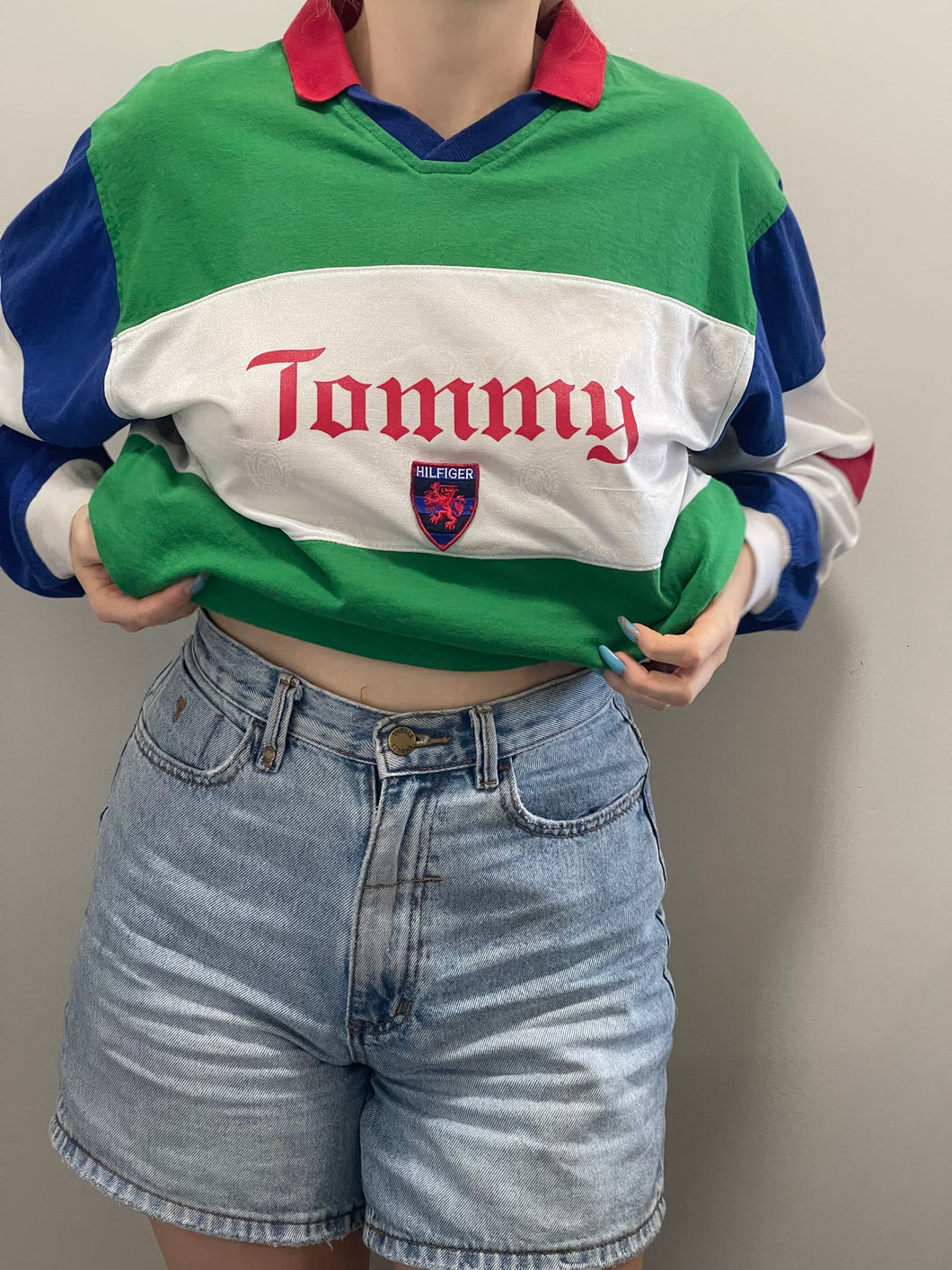 Tommy Hilfiger Green/White/Blue/Red Polo (XL)