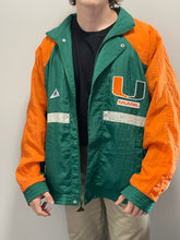 Load image into Gallery viewer, University of Miami Green/ Orange/ White Varsity Jacket (2XL)
