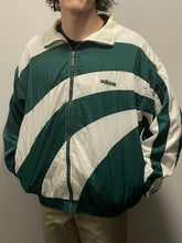 Load image into Gallery viewer, Adidas Green/White Full Zip Windbreaker (Fit an XL)
